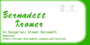 bernadett kromer business card